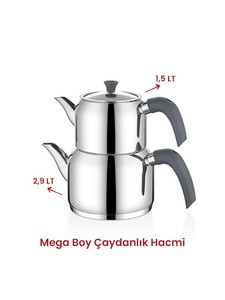  DELUX MEGA BOY ANTRASİT SOFT ÇAYDANLIK TAKIMI